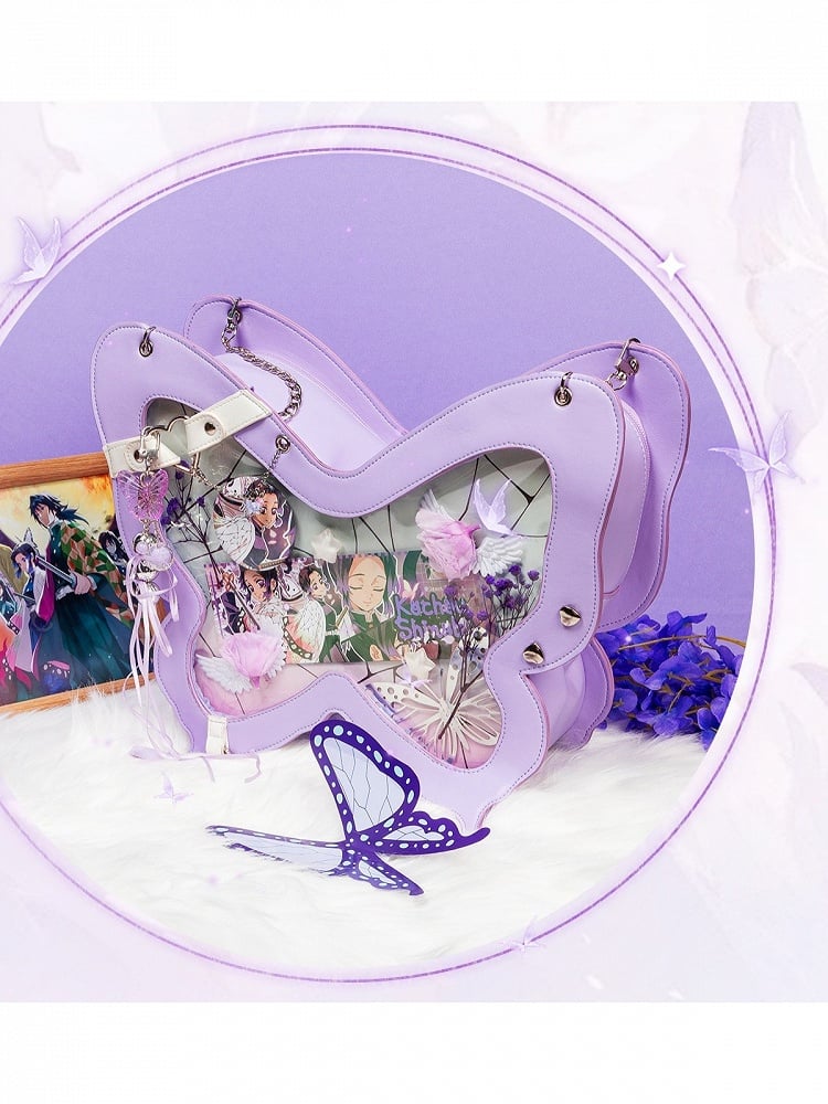 Sac Ita Papillon Violet Transparent - thejunco