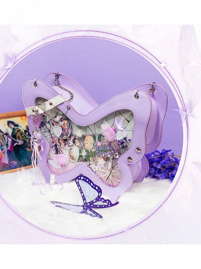 Sac Ita Papillon Violet Transparent - thejunco