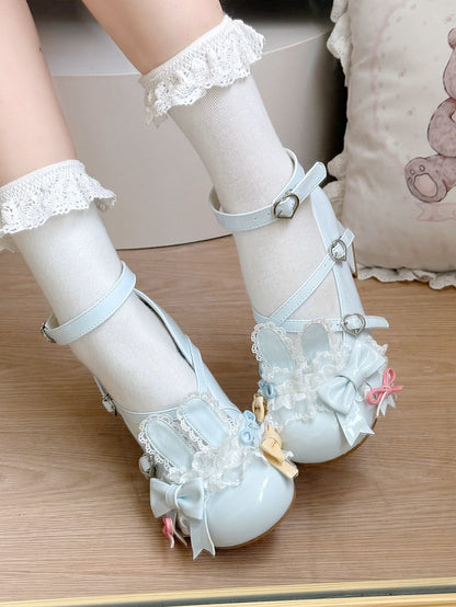 Ear Blue with Snap Sweet Janes Mary Design Lolita Bunny Heart