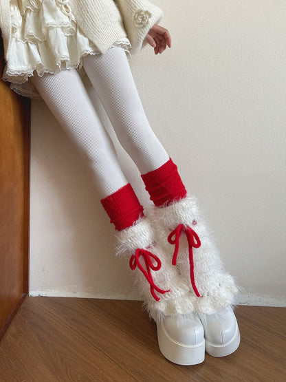 Warmers Soft Knit Red Leg