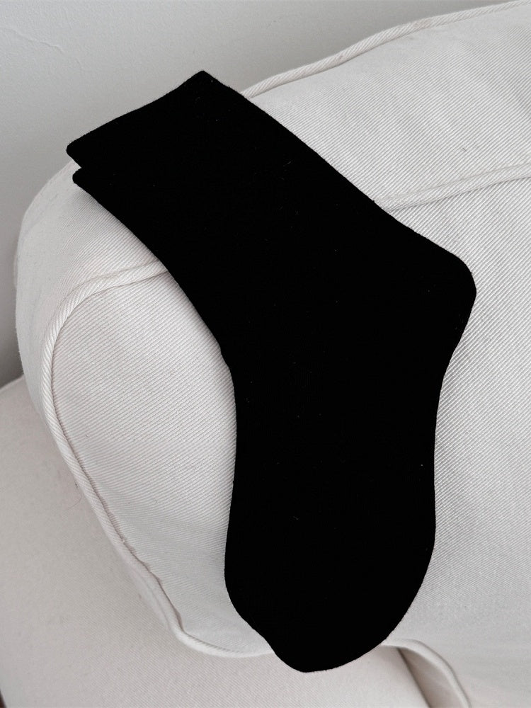 White/Light Grey/Dark Grey/Dark Red/Black Cotton Calf Socks