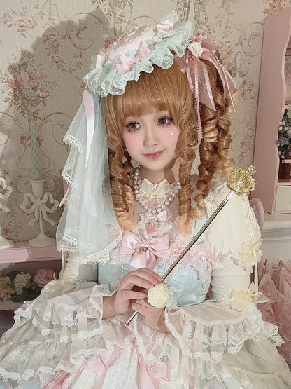 3 Mini + Floral Options Design Trim Details Bowknot Lace Hat Veil Color