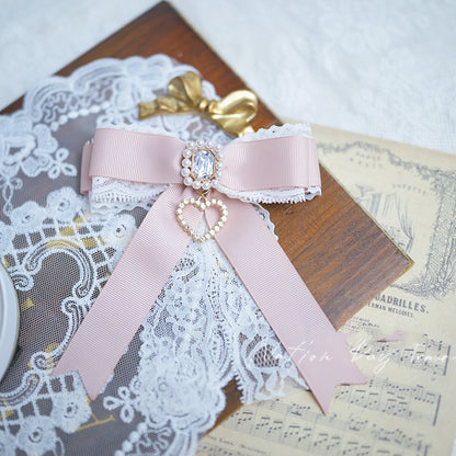 チャームダスティピンクビーズスクエアラインストーンハートジライケイボウブローチ