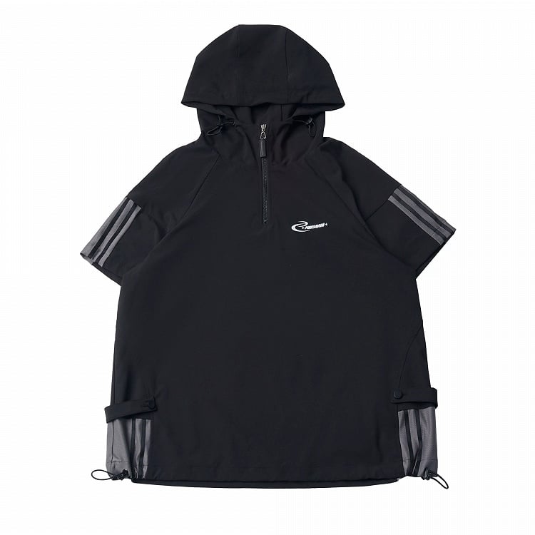 Black Short Sleeve Hoodie - PINK SAVIOR