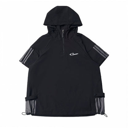 Black Short Sleeve Hoodie - PINK SAVIOR