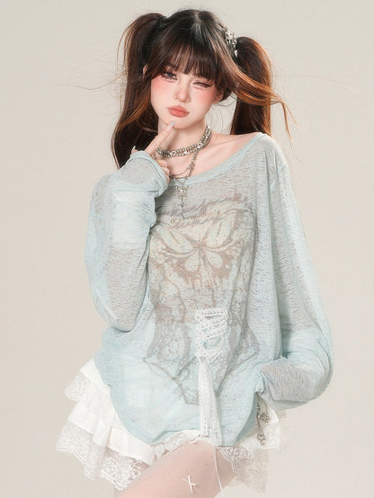 レーススカートトリム ホワイト グラマラス ティアード