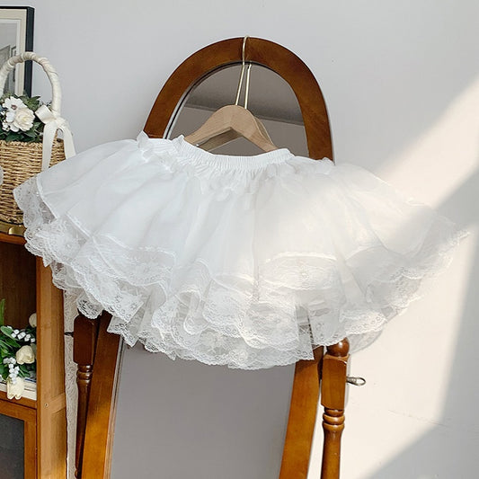 Extreme Super Puffy White Petticoat in 35cm with Lace Trim - With PUJI
