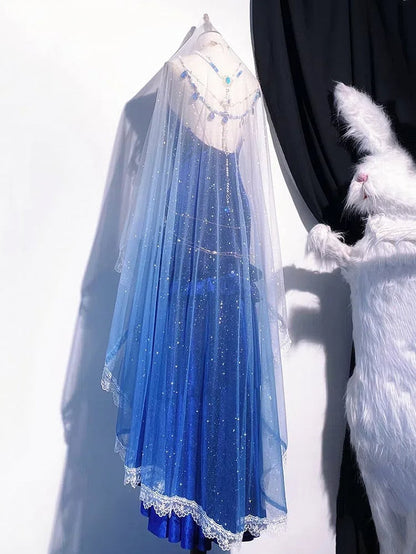 Deep Sea Blue Velvet Mermaid Skirt Backless Siren Prom Dress Evening Gown BE001