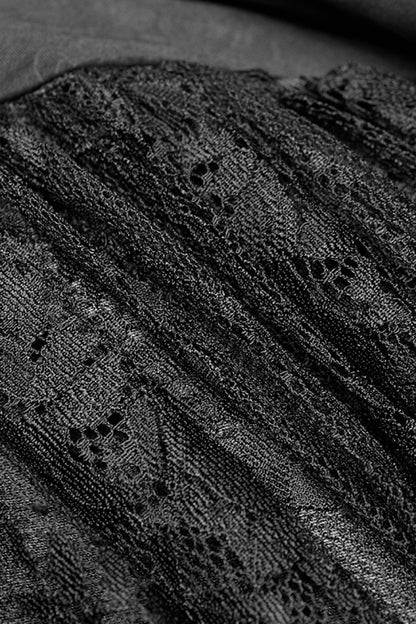 Black Off-Shoulder Multi-Layer Embroidery Lace Women's Gothic Dress