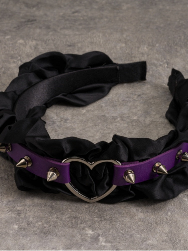 Trim und lila Design KC Rüschen Nieten Gothic schwarz verziert