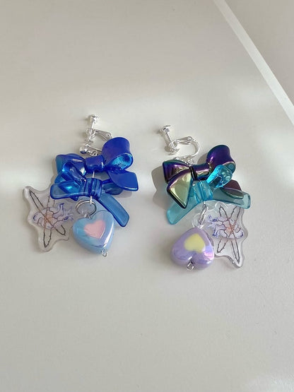 Y2K Clips Ear Asymmetrical Acrylic Charms