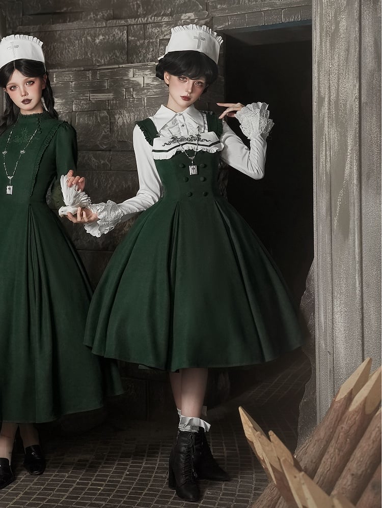 Dress Tentacles Lolita Gothic with Dark Green Detachable