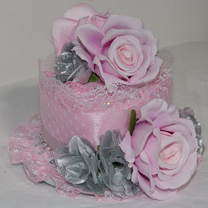 Rosette Design Pink Trim Mini Lace Light/Dark Hat