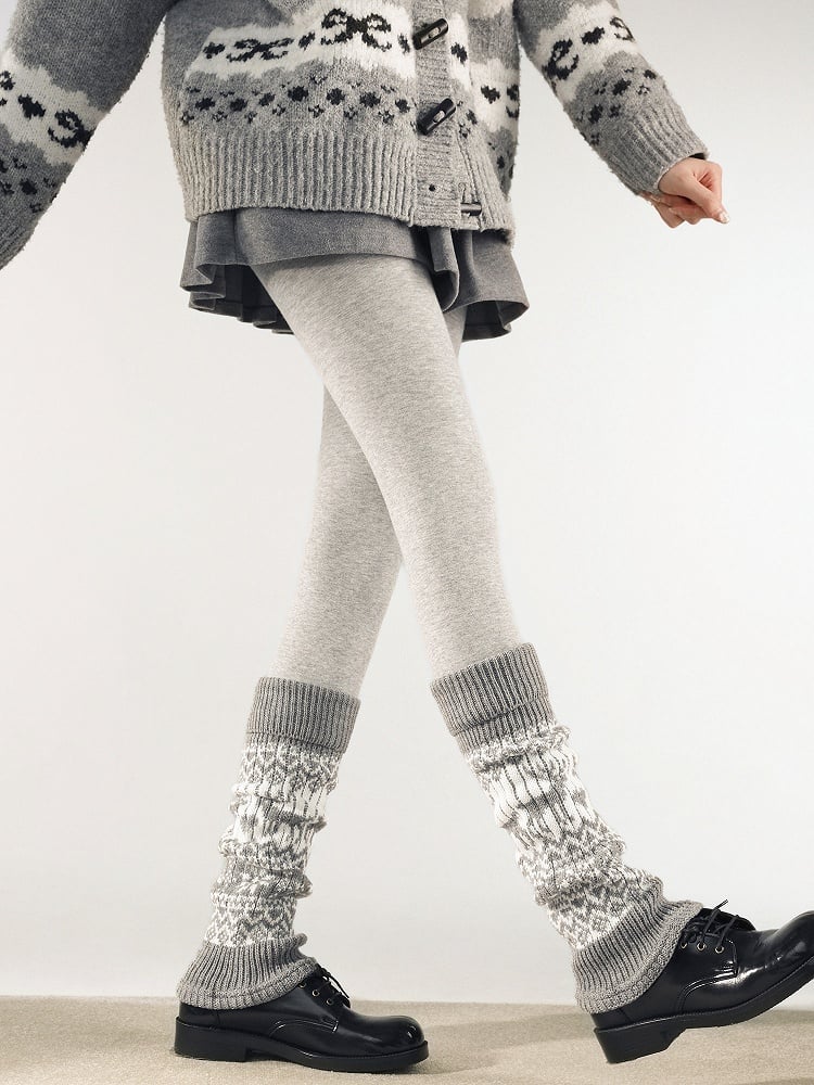 Patterns: Knit Fair (4 Isle Warmers Leg Snowflake/Tulip/Reindeer/Checkerboard) Retro
