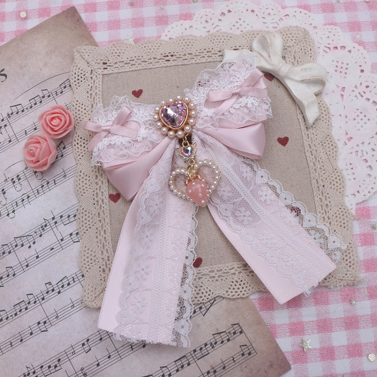 Strawberry Kei Bowknot Options 5 Charm Jirai Hairclip Large Color Heart