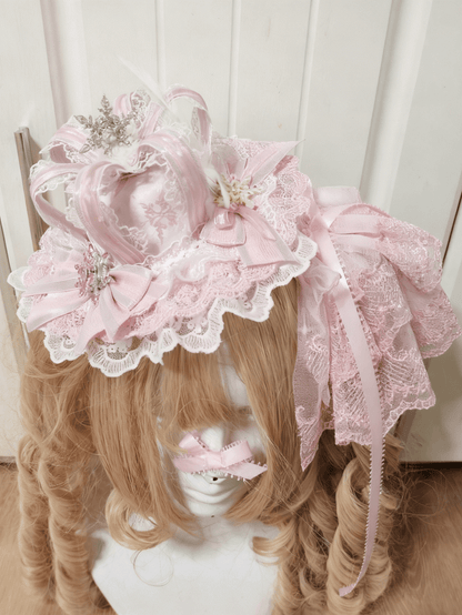 Sweet Lace Multi-layer Lolita Hairclip Pink