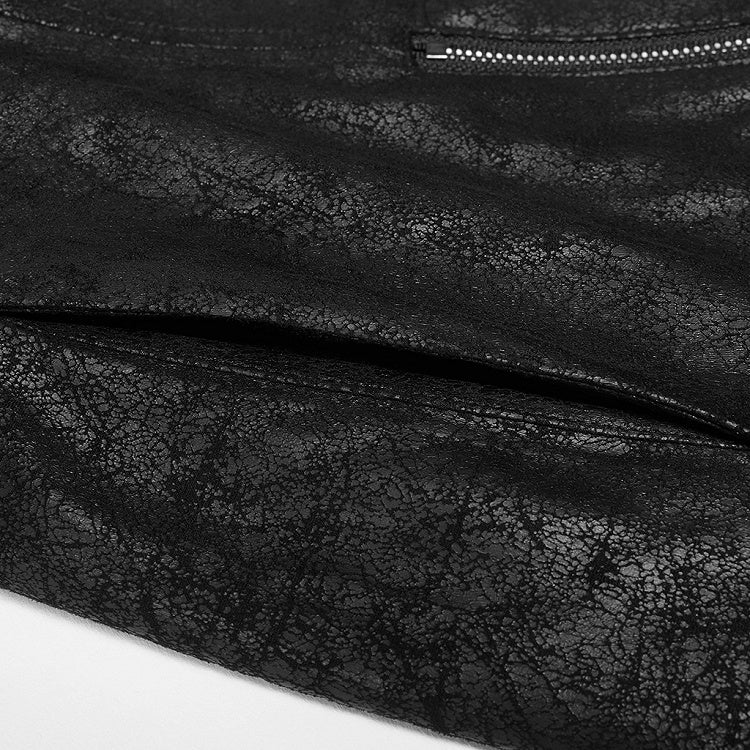 Punk Hot Personalized Long Black Men's Glue Windbreaker Sleeved