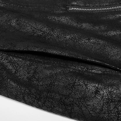 Punk Hot Personalized Long Black Men's Glue Windbreaker Sleeved