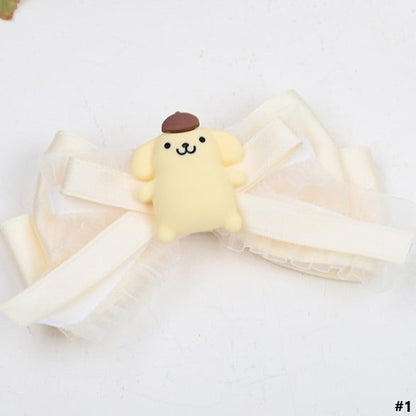 4 Options Sweet Hairclip Lolita Dog Yellow Bowknot