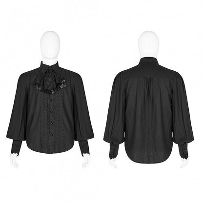 Chemise gothique noire pour homme à manches longues