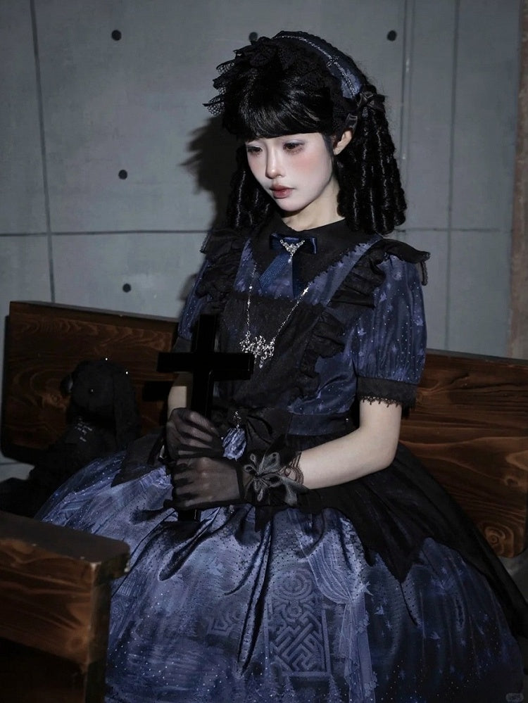 Rose Cemetery Necklace, Belt, and Hairclip Set - iris de nuit