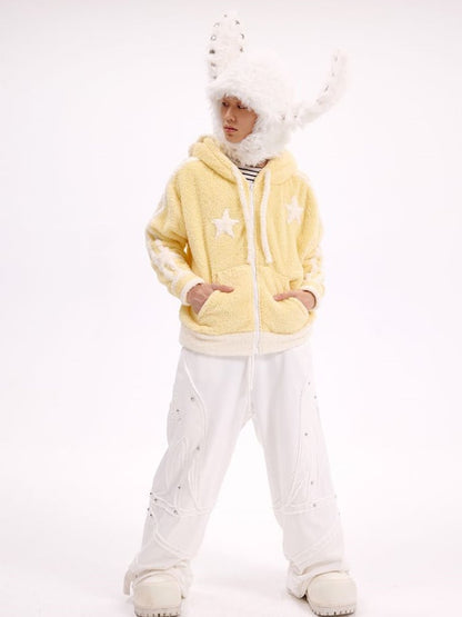 ブラック/ホワイトのスタッズ付きバニーイヤーハット