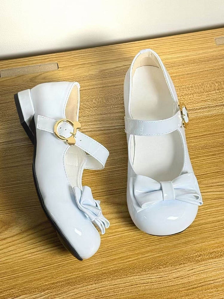 Blue Lolita 2cm Heel Sweet Round-toe Height in PU - Shoes