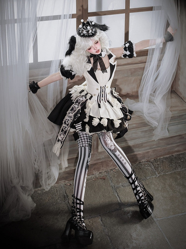 Candy Cane Themed Outfit with Ruffles and Stripes - Unknown Star
