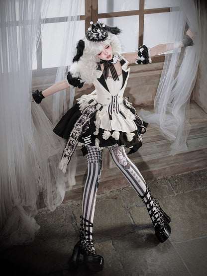 Candy Cane Themed Outfit with Ruffles and Stripes - Unknown Star
