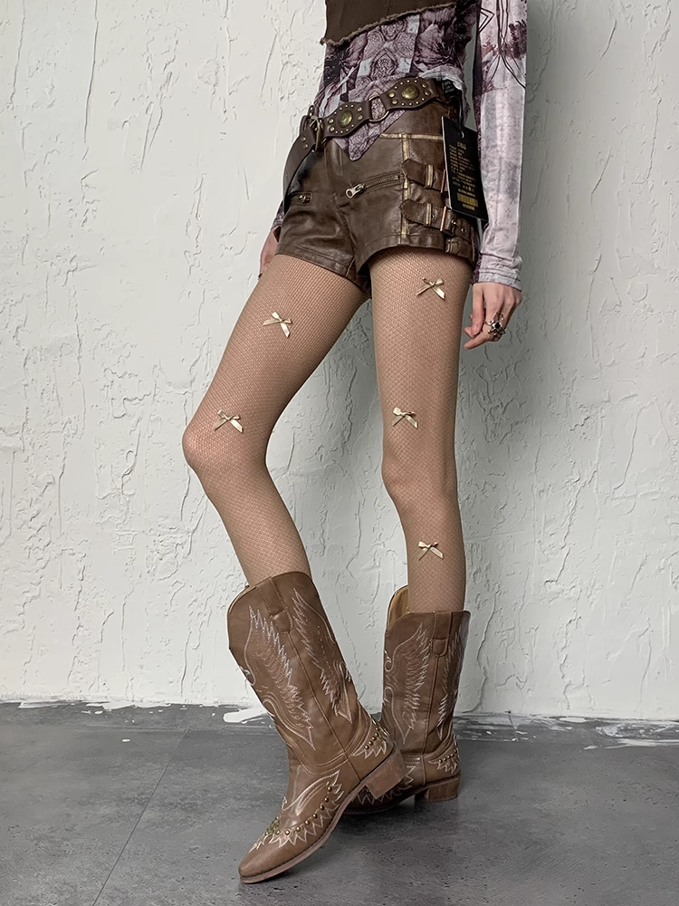Details Punk Wasteland Tights Bowknot Colors 5 Y2K Options Grunge
