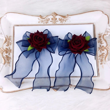 Hair (Set of Rose Bow Clips 2 Sheer
