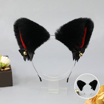 9 Faux Colors with Decoration Fur Cute Bell Bowknot Ear Lolita Fox KC