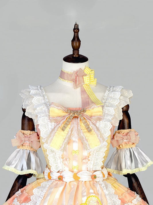 Pattern Choker Plaid Bowknot and Stripes