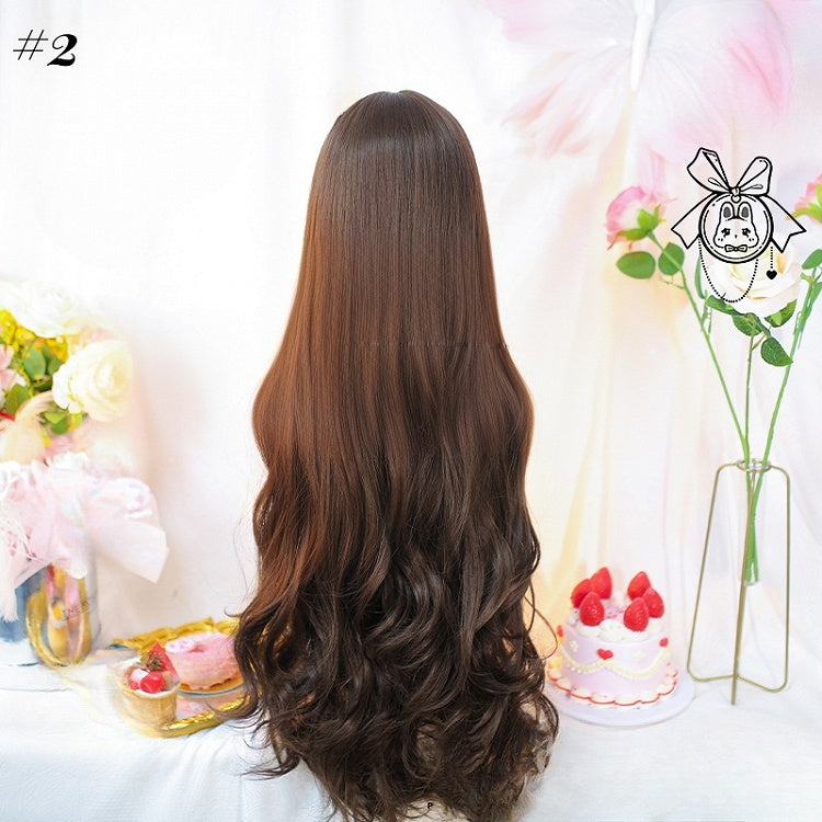 Under Bust Length Synthetic Wig with Bangs