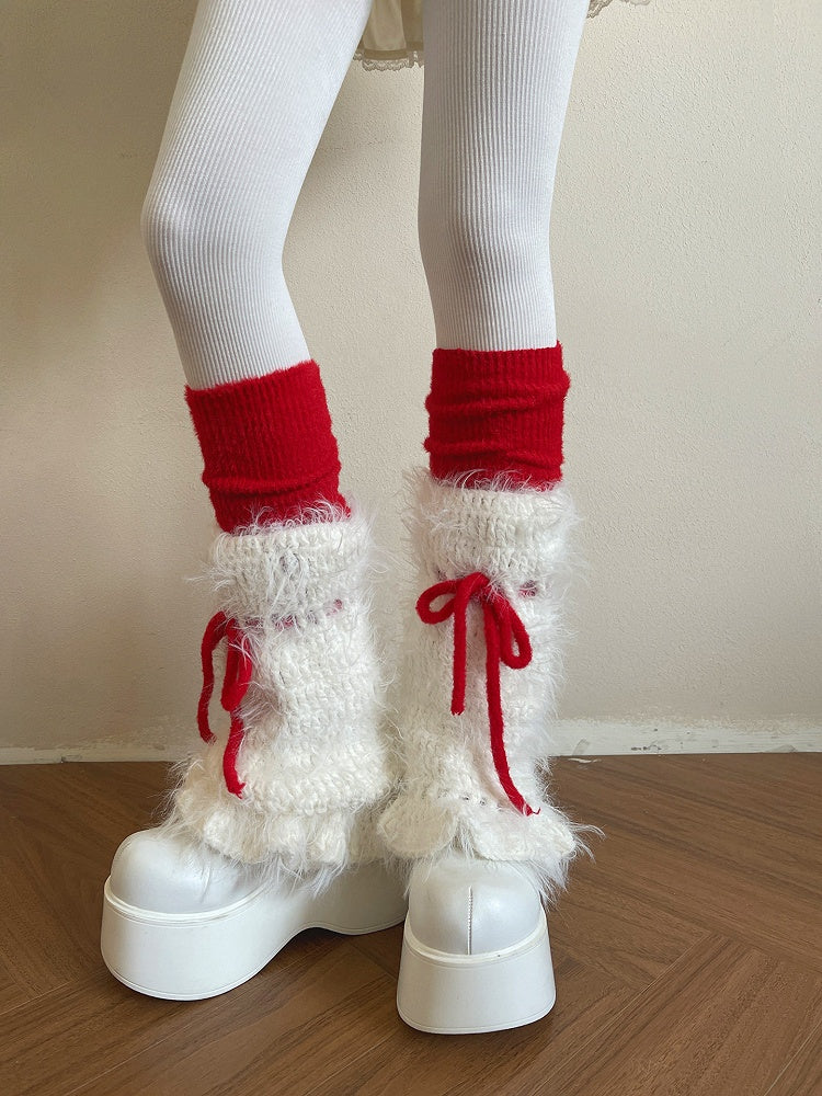 Warmers Soft Knit Red Leg