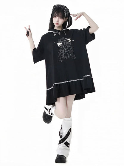 Criss-cross White Leg Black Warmers Design