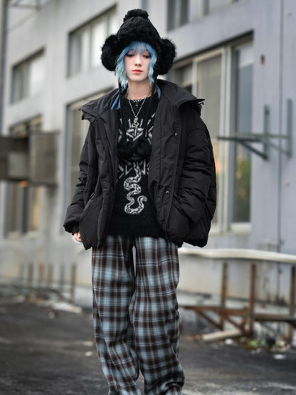 with Mythical Faux Sweater Gothic Jacquard Cheongsam Mink Black Cat