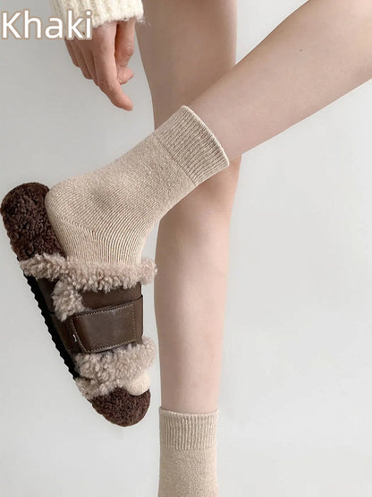 Socks Ribbed Warm Crew (5 Colors)