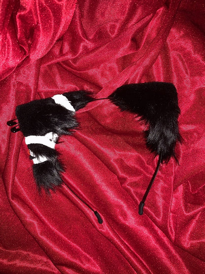 黒闇かわいい猫耳ハートクロスKC