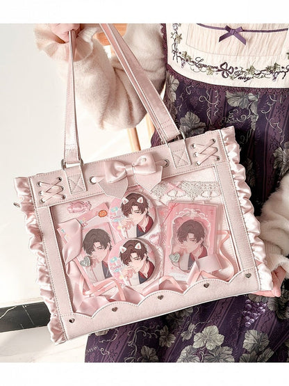 6 Color Lolita Clear Window Ita Shoulder Bag Lace Bow