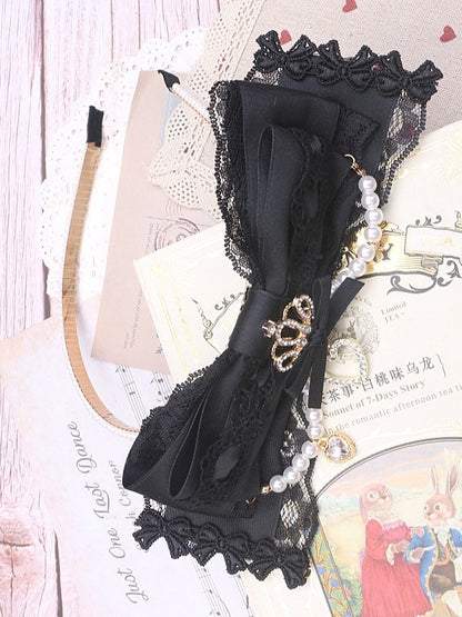 Color KC Lace Jirai 8 Decor with Bowknot Kei Crown Options Rhinestone