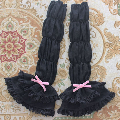 Schwarz und mehrlagig mit Farben 2 in Schleifenbesatz Akzente erhältlich Ärmel Spitze