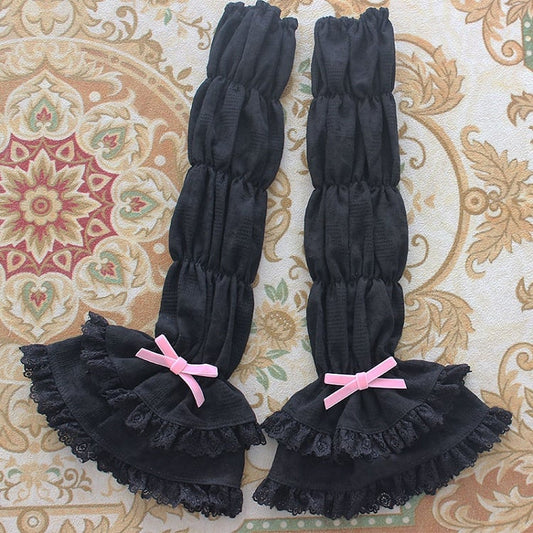 Schwarz und mehrlagig mit Farben 2 in Schleifenbesatz Akzente erhältlich Ärmel Spitze