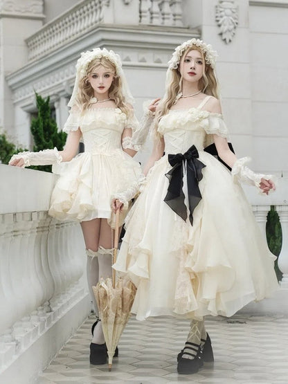 Hairband Beige Detachable Veil with