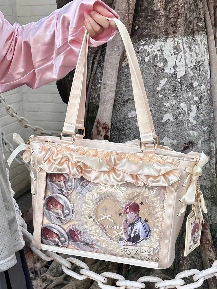 Rüschen mit Borten Satin Taschenhalter Gelbe Schleifenriemen Karte Ita Selbstbinden