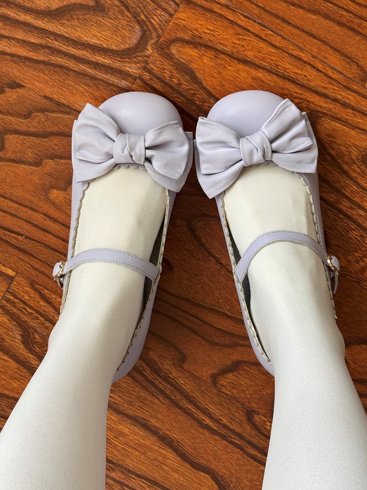Purple Low-heel Wood - Solid Heart-shaped Janes Sweet Heel Lolita Mary Snap