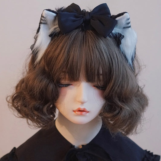Bowknot Details Cat Ear KC And Black White