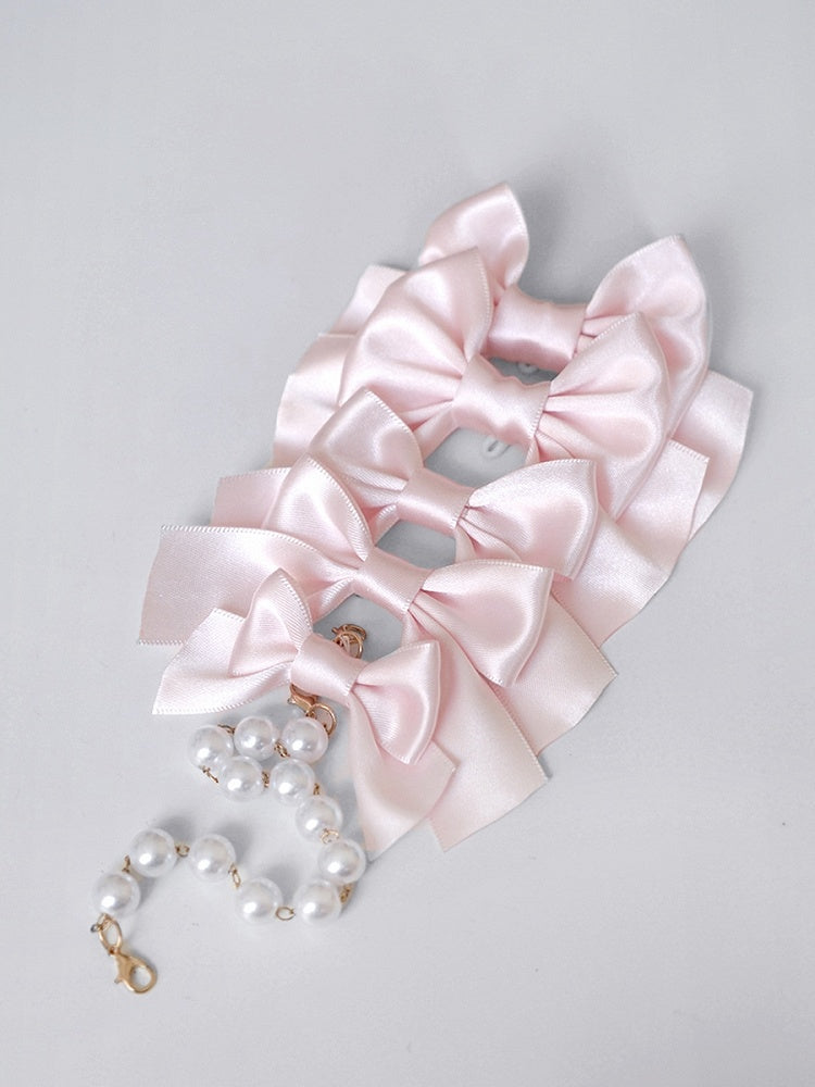 Weiß / Schwarz / Rosa / Blau / Rot / Gelbe Schleifenbrosche