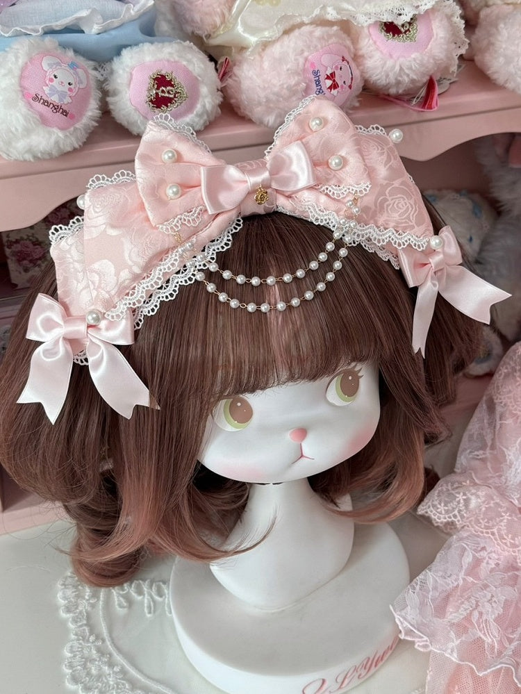 Charm Color Lace Trim Bowknot 4 Beaded KC Options