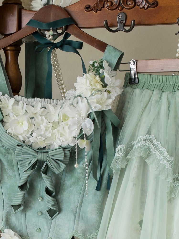 Hairclip Green Floral / Purple